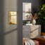 Placa pared dorado brillante cubierta interruptor luz