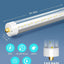 Luz LED T8 T12 8pies 6000K 50W cubierta transparente