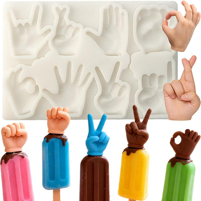 Molde de silicona en forma de mano 3D para dulces y decoración