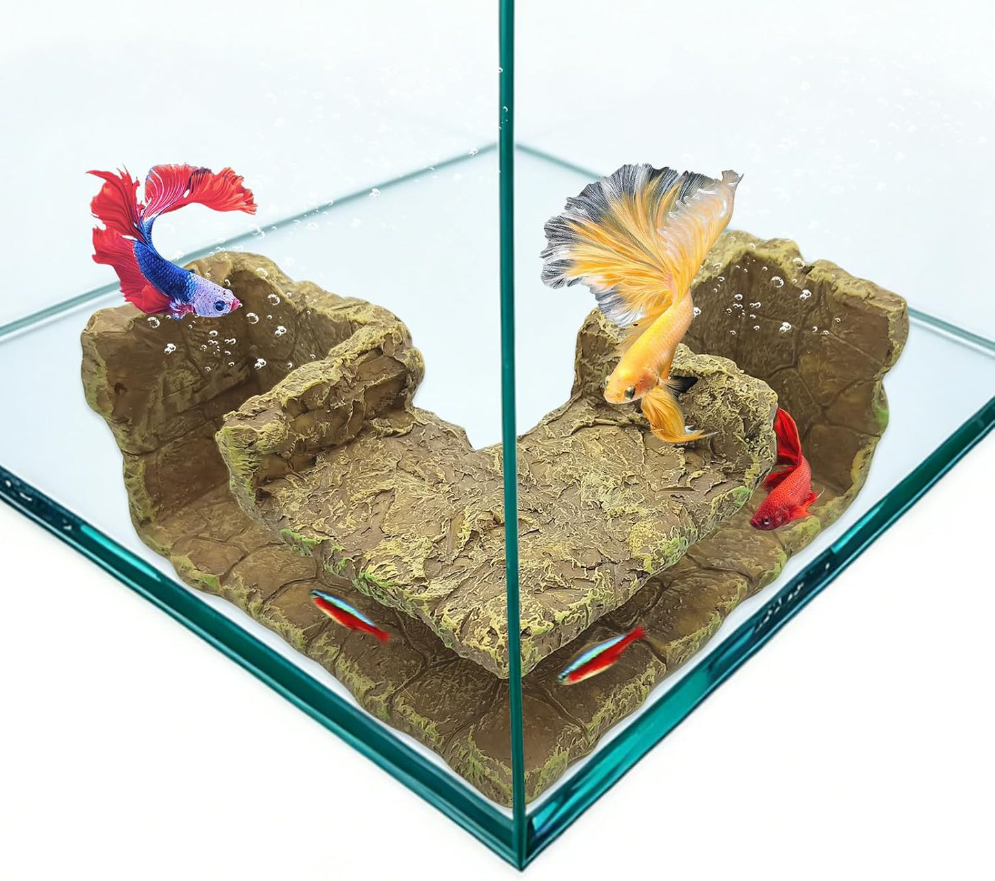 Cueva roca artificial para Betta y camarones pecera
