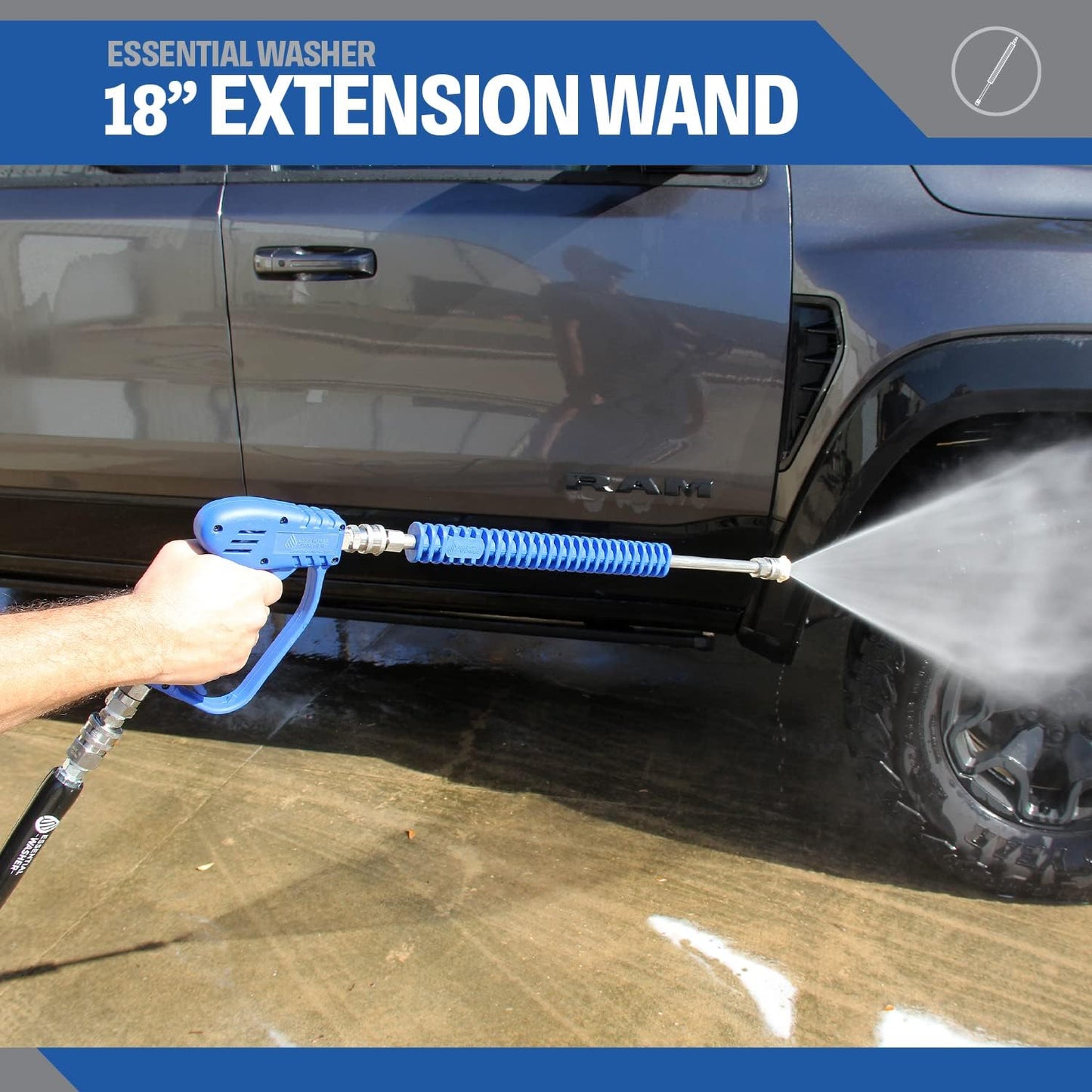 Varita extensión lavadora presión 18" acero inox