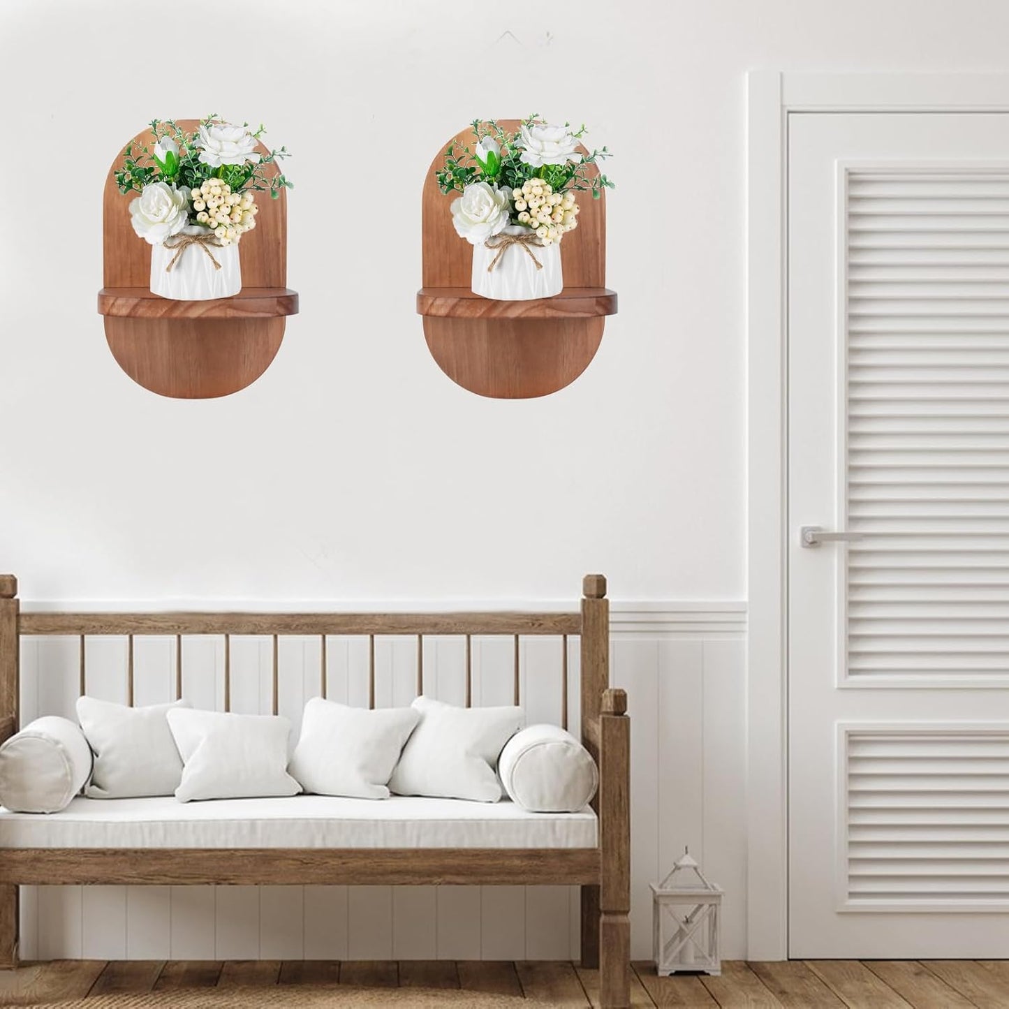 Soporte pared maceta madera colgante negro