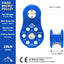 Poleas aluminio 28kn certificadas CE pack 2 azul