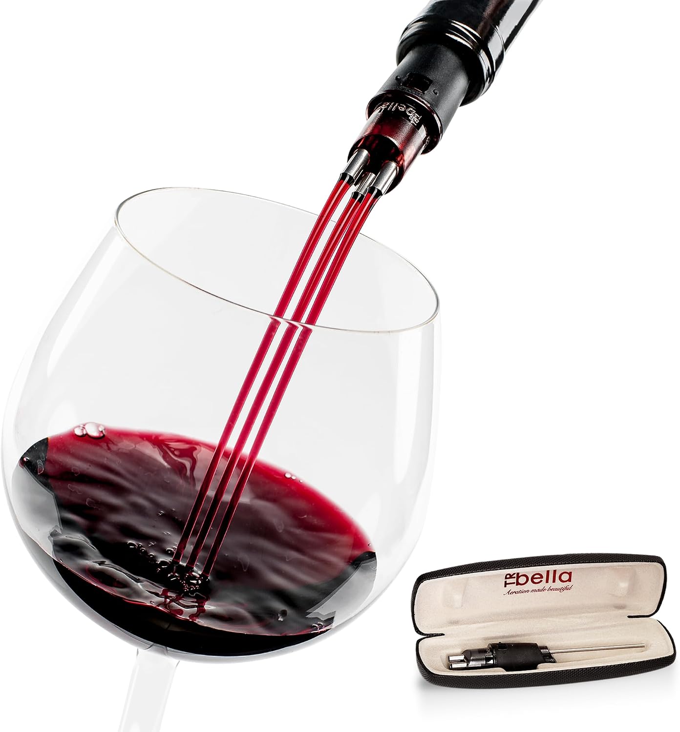 Aireador vino 3 boquillas acero inox sin goteo estuche regalo