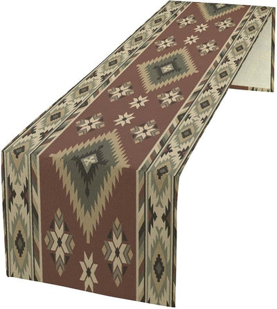 Camino mesa azteca patrón geométrico tribal vintage 13x36