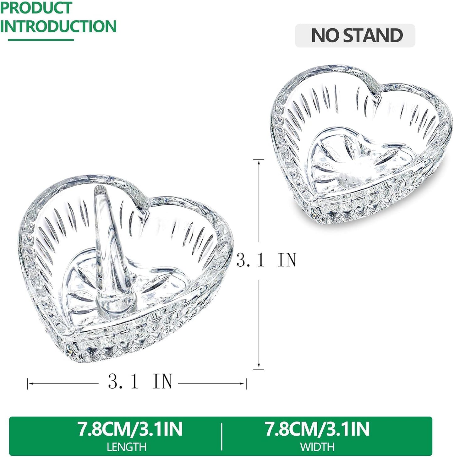 2 Pzas Soporte Anillos Cristal Decoración Hogar