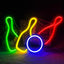 Letreros neón LED bowling decoración clubes deportivos