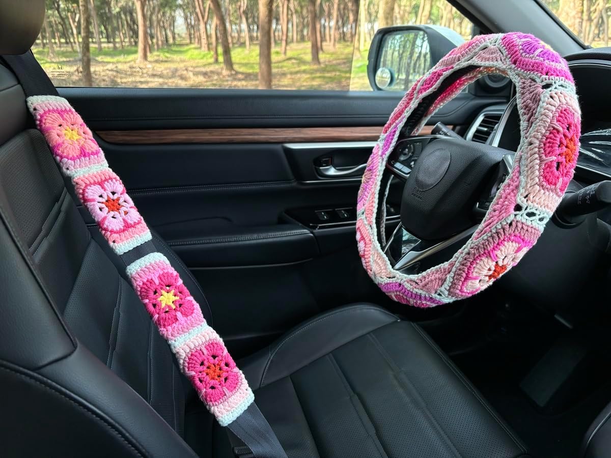 Funda volante flores arco iris accesorios auto mujer