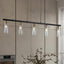 Lámpara colgante lineal 5 luces 36pulg vidrio transparente