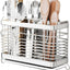 Escurridor acero inox con bandeja drenaje cubiertos cocina