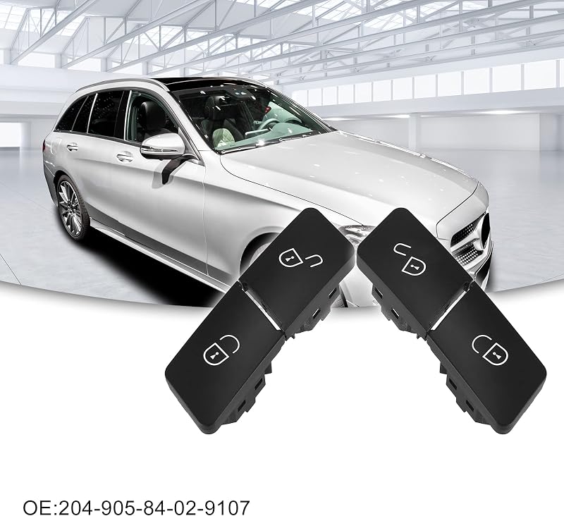 Botón bloqueo puerta Mercedes C300 set 4 negro