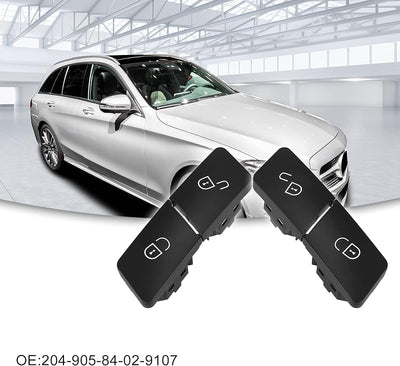 Botón bloqueo puerta Mercedes C300 set 4 negro