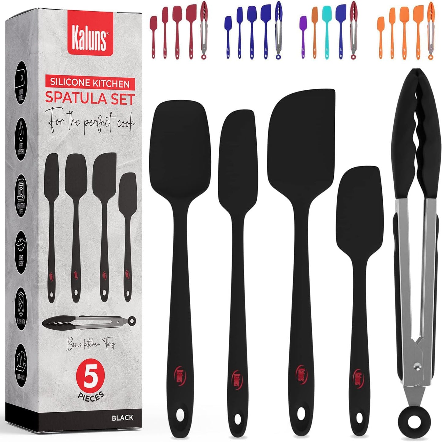 Set 4 Espátulas Silicona Antiadherente Apto Lavavajillas