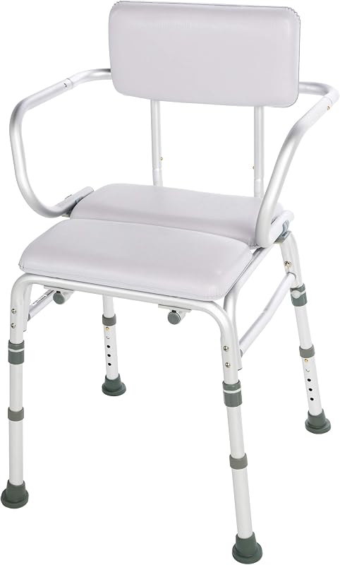 Silla ducha acolchada con respaldo y brazos 300lb color