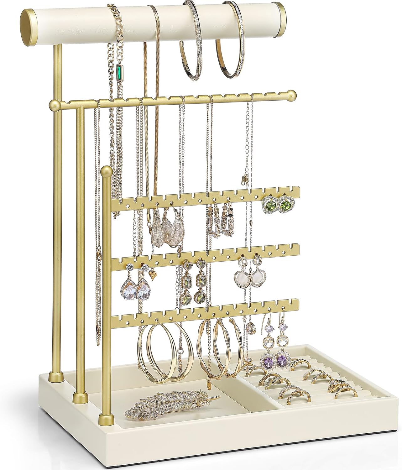 Organiz. joyería soporte anillos collares pendientes