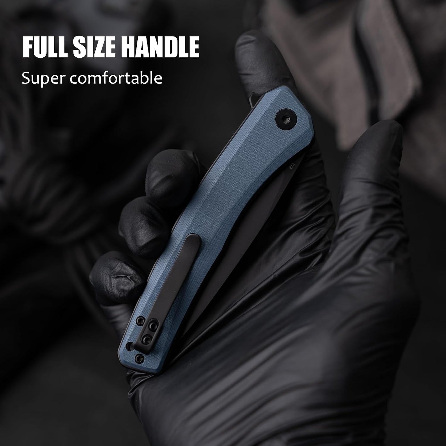 Cuchillo plegable G066 D2 mango G10 blanco camping
