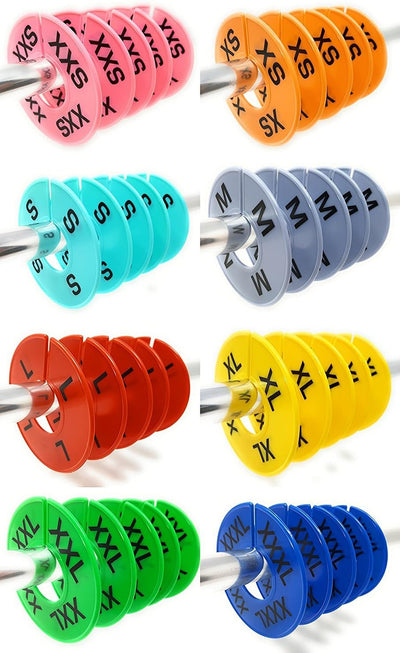 Divisores percheros 40 pzas 8 colores XXS-XXXL