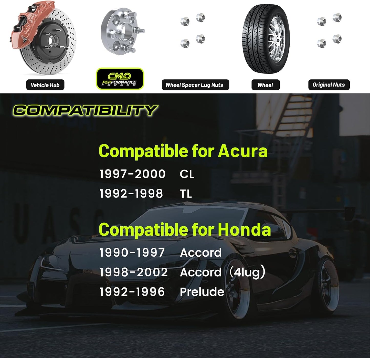 Espaciadores rueda 4x114.3 M12x1.5 comp Acura Honda
