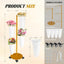 Soporte barra flores metal 4 cubos ruedas bodas eventos dorado