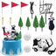 Decoración pastel temática golf con carrito bandera pelota
