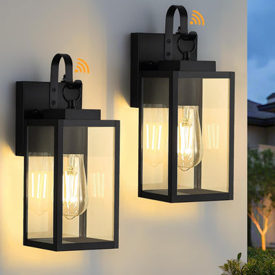 2 Luces pared exterior 11.8pulg vidrio templado aplique metal IP65