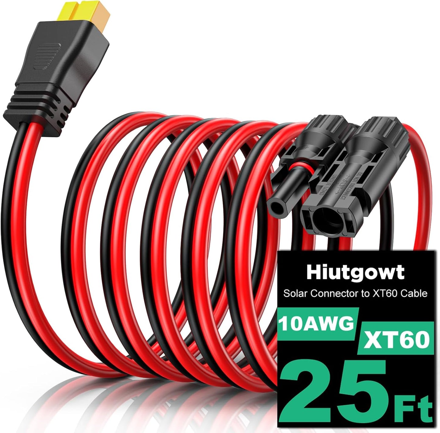 Cable solar XT60 10AWG 25ft conector para estación energía