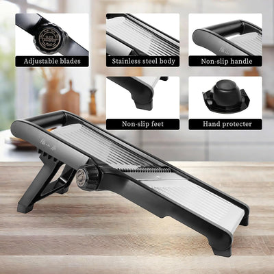Cortador mandolina 5en1 acero inox cuchillas afiladas para verduras