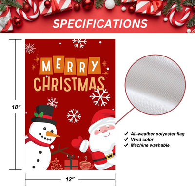 Bandera jardín Navidad 12x18pulg doble cara duradera