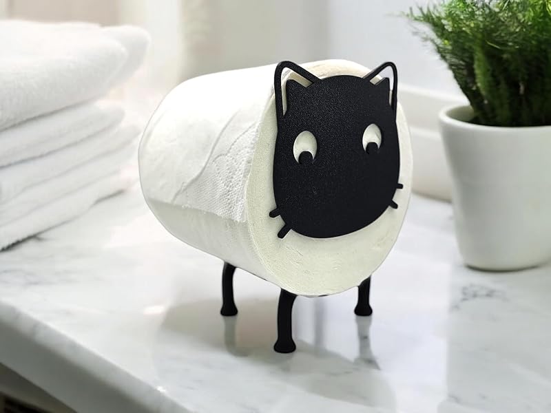 Soporte papel higiénico para gatos decoración baño