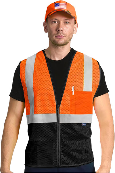 Chaleco seguridad reflectante malla 2 bolsillos ANSI/ISEA 107