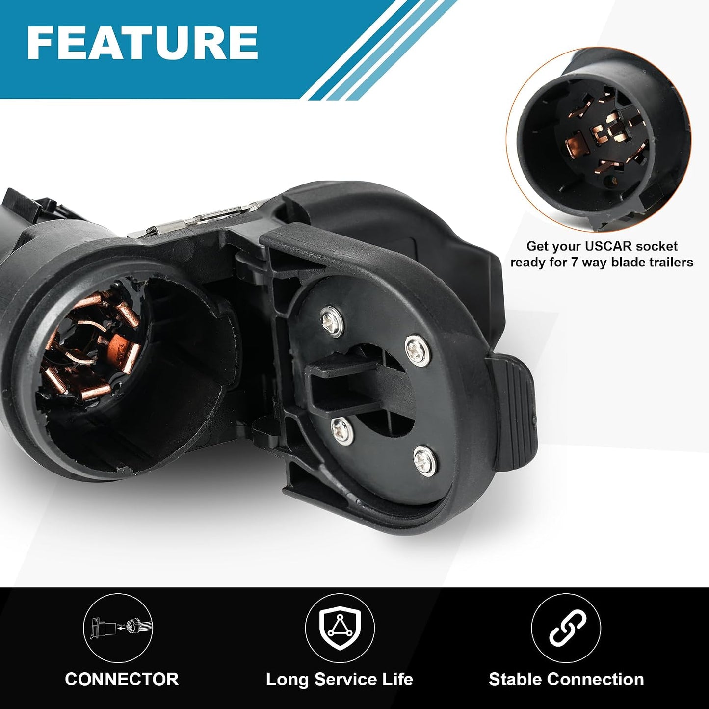 Conector enchufe enganche remolque 7/4 vías para Dodge Jeep