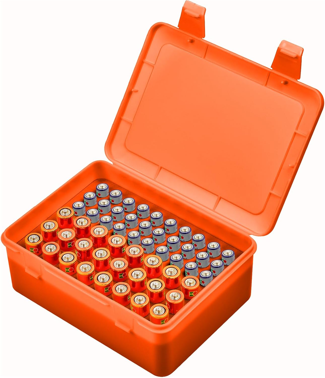 Caja organiz. baterías AA AAA 24* 30* naranja