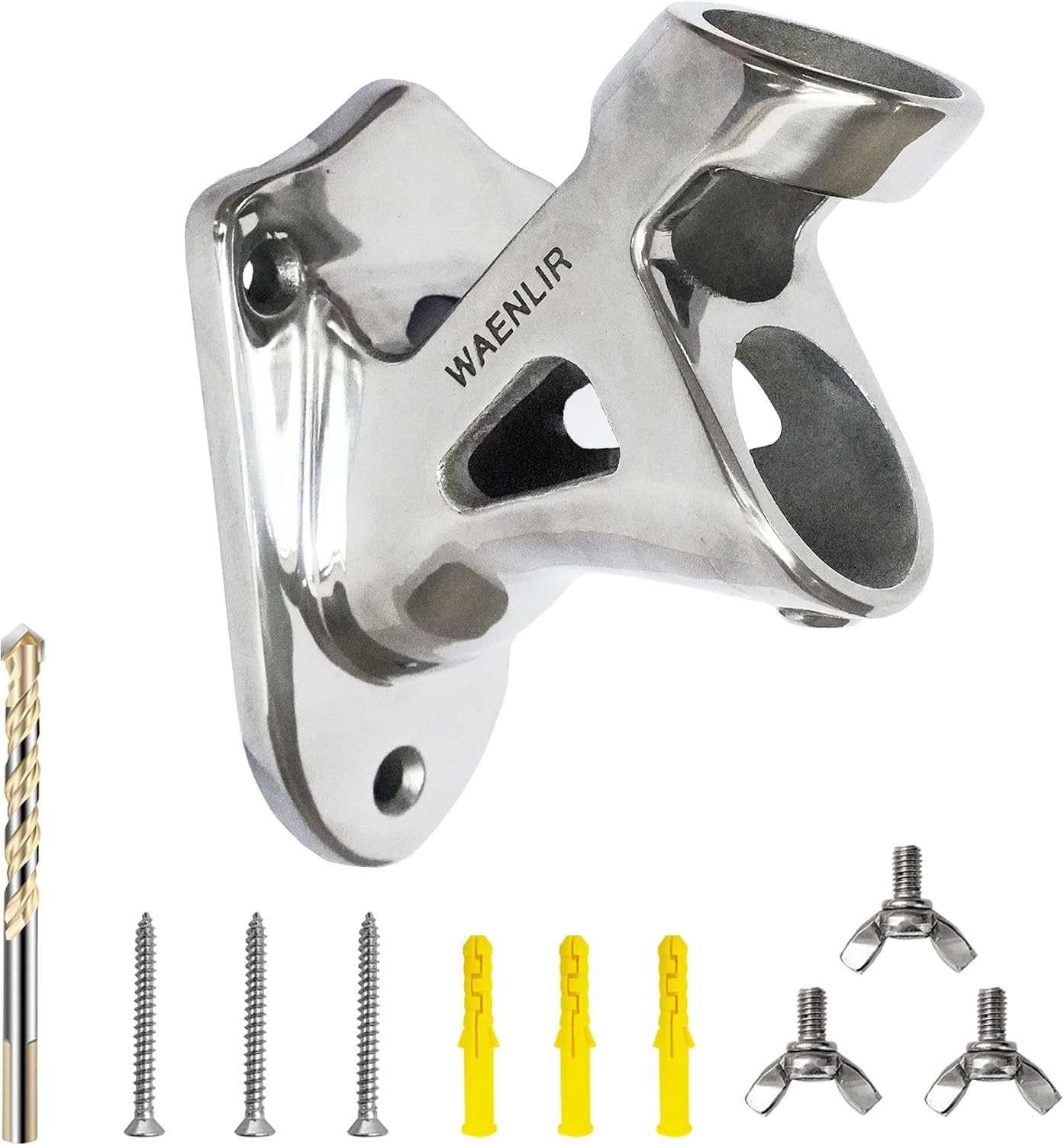 Soporte mástil bandera acero inox 1.25pulg resistente