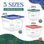 Set 8 Recipientes Cuadrados 6qt Polycarbonato con Tapa