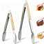 Pinzas acero inox 912pulg mango madera set 2