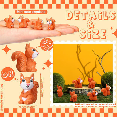 50 Pzas Figuras Ardilla Resina Decoración Cupcakes Jardín