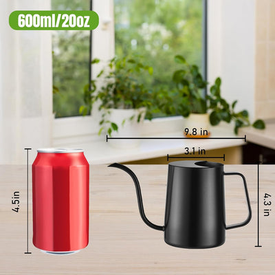 Regadera acero inox 20oz boquilla larga negro