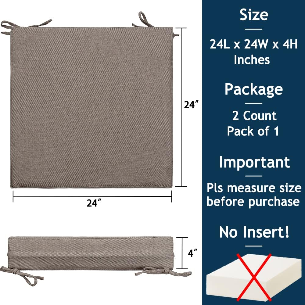 2 Pzas Funda Cojín Impermeable 24x24pulg Marrón