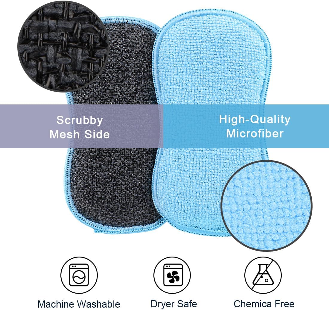 Set 6 Esponjas Multiusos para Cocina Sin Rayar Microfibra