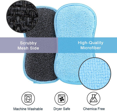 Set 6 Esponjas Multiusos para Cocina Sin Rayar Microfibra
