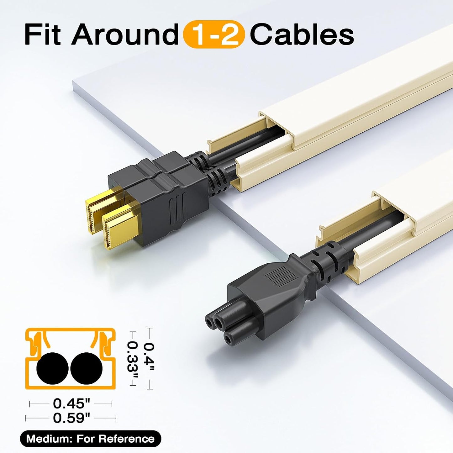 Cubiertas cable 157pulg para pared 15.7x0.55pulg