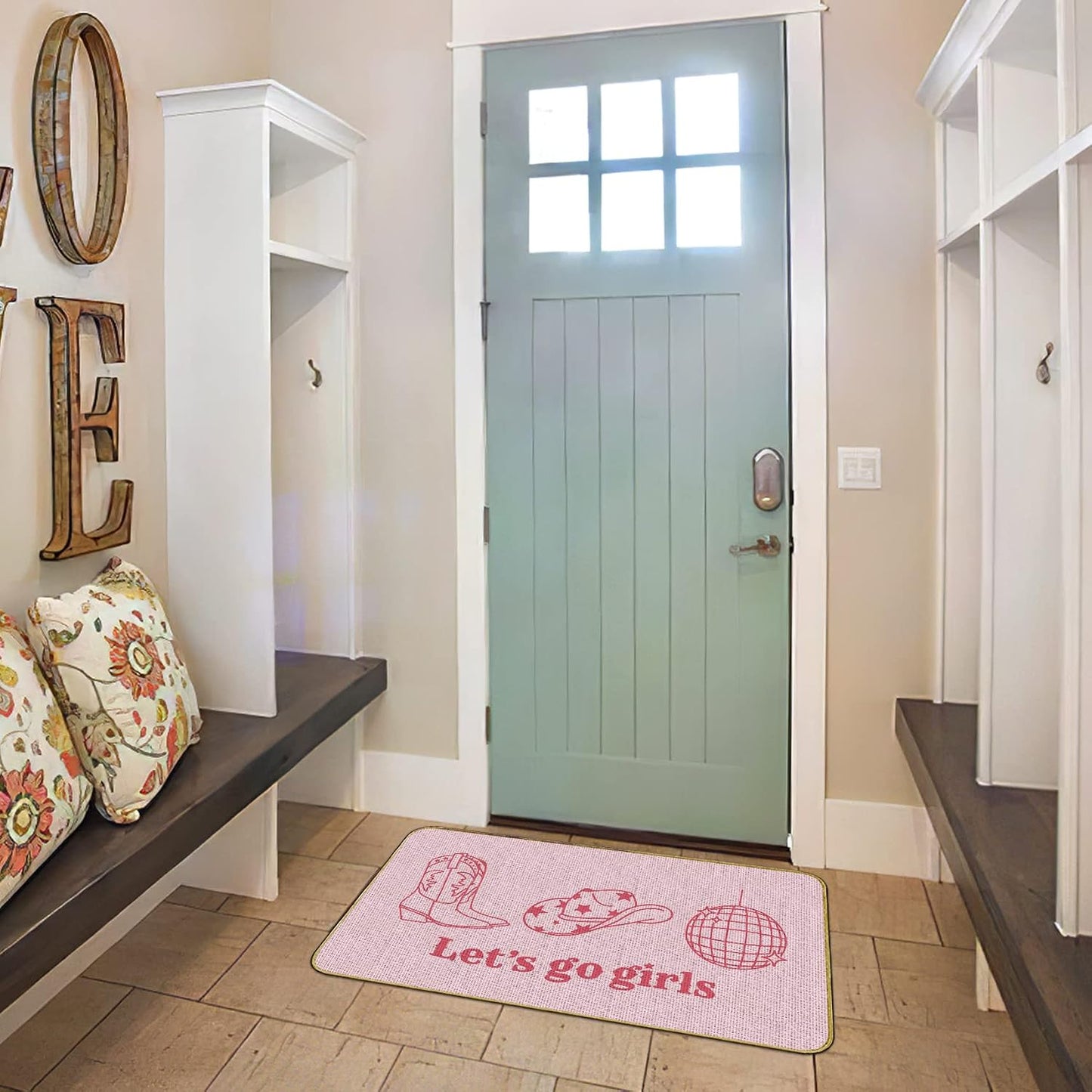 Tapete rosa preppy 30x17" para hogar cocina entrada