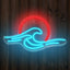 Letrero led regulable con olas oceánicas para dormitorio y fiesta