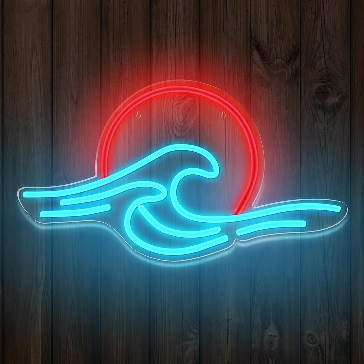 Letrero led regulable con olas oceánicas para dormitorio y fiesta