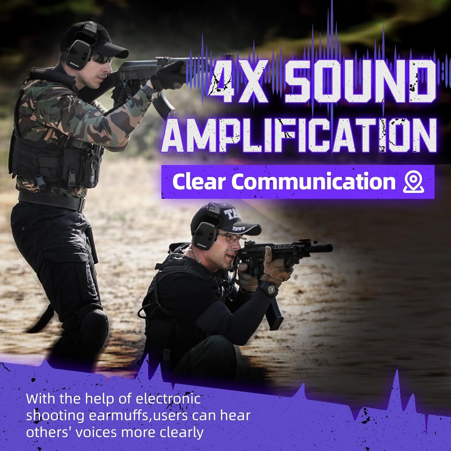 Orejeras tiro con amplificador sonido NRR 23dB