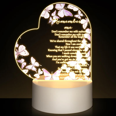Luz nocturna corazón acrílico con LED para condolencias