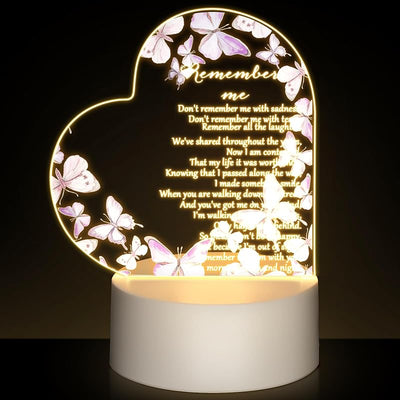 Luz nocturna corazón acrílico con LED para condolencias