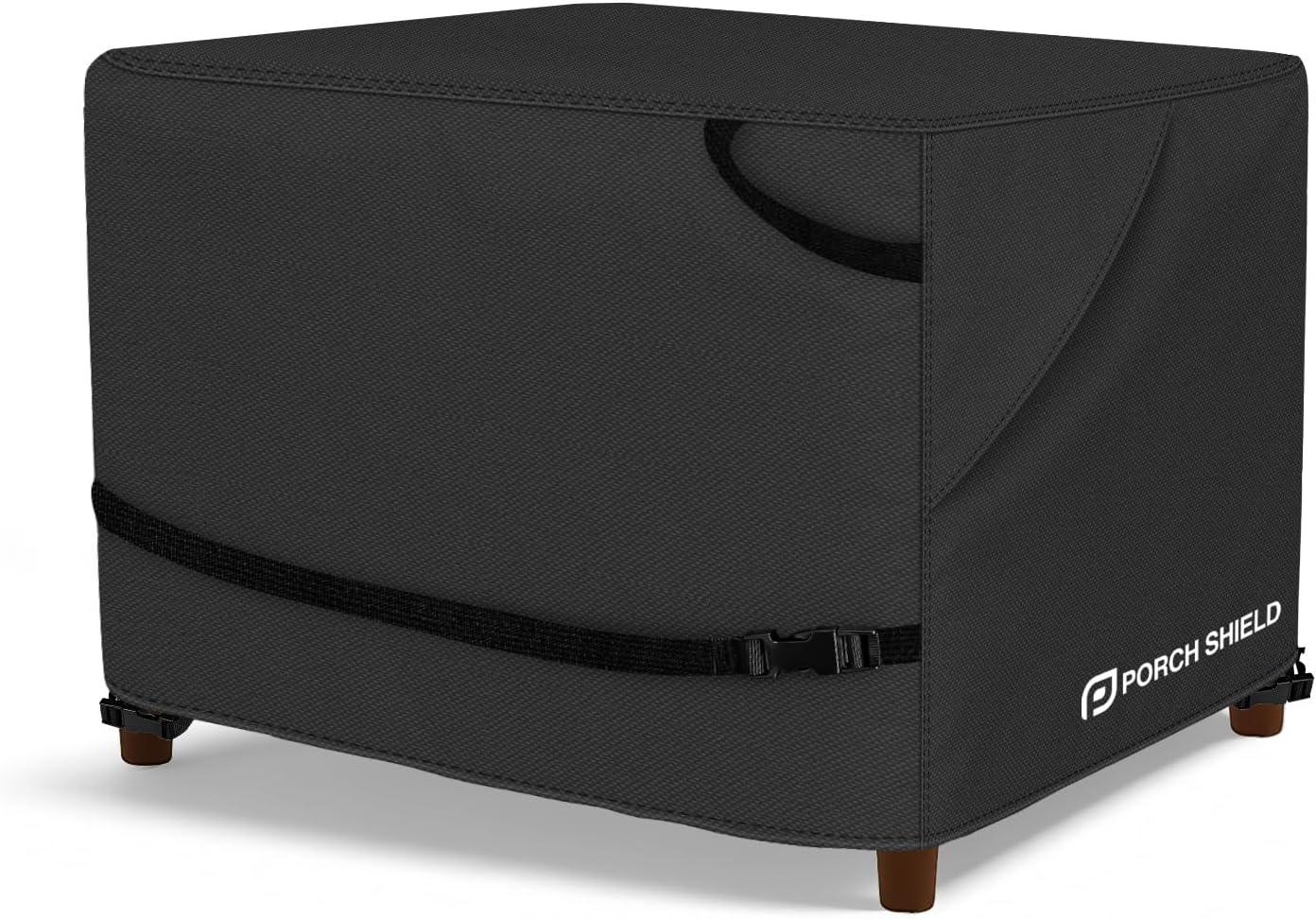 Funda otomana patio impermeable 28x24x18" color negro
