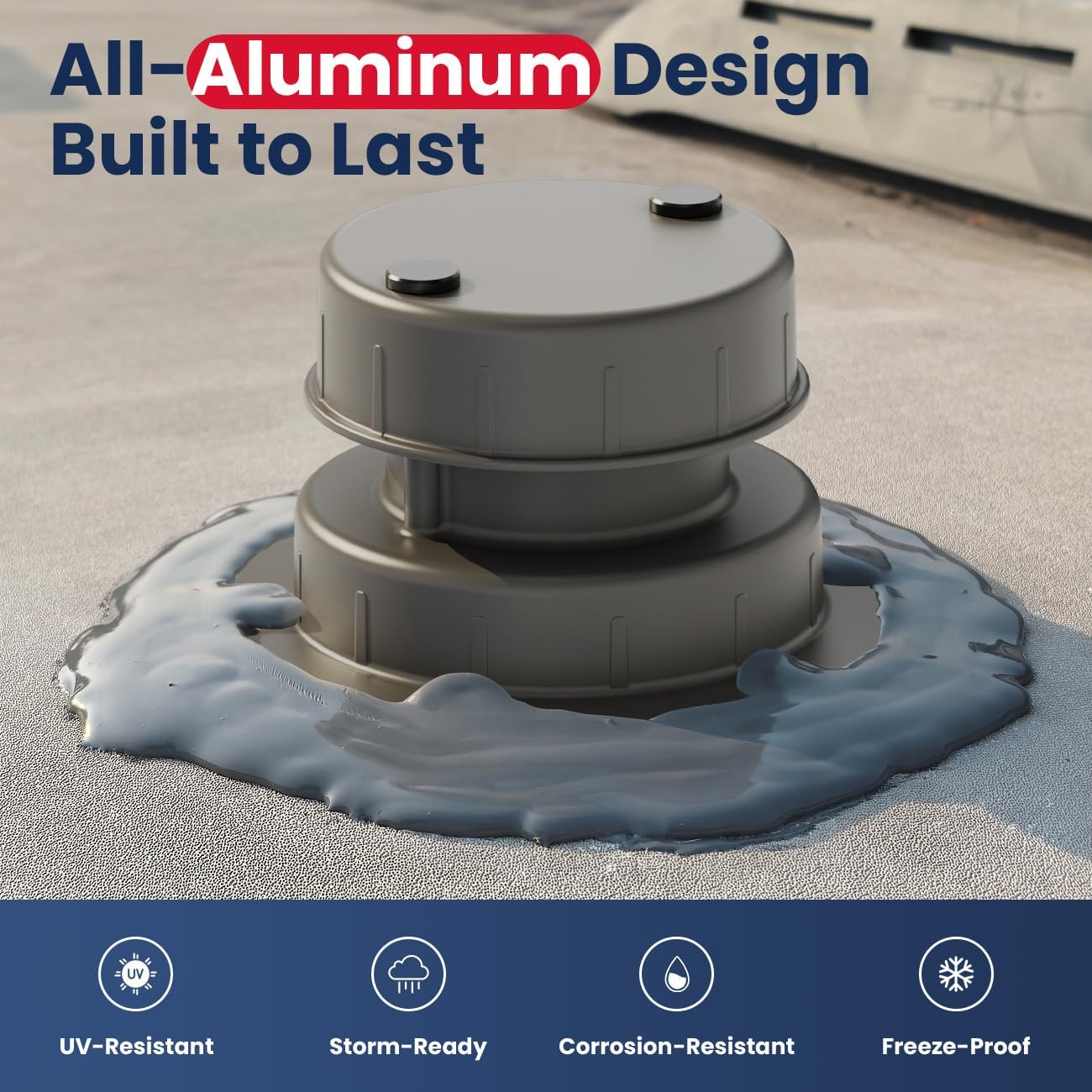 Cubierta ventilación techo RV aluminio reemplazo plomería