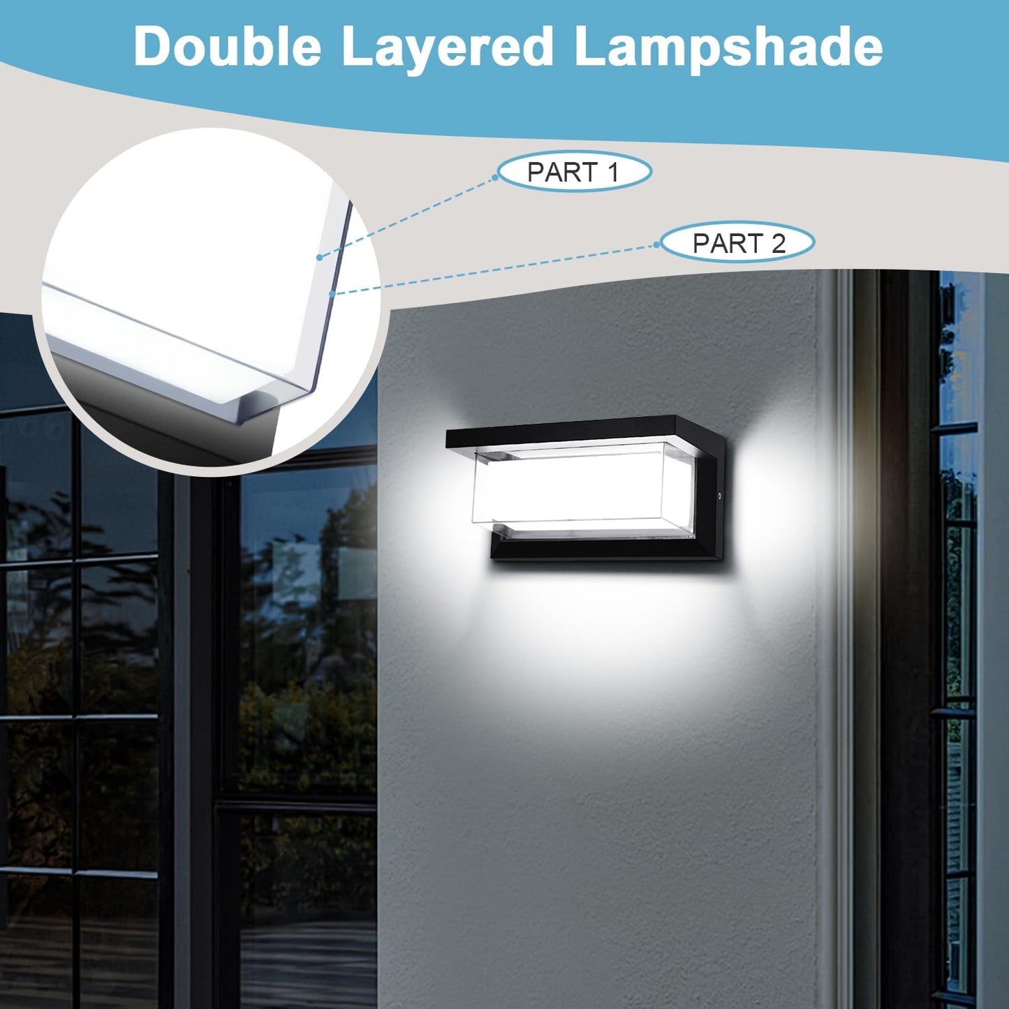 Luces pared LED 18W 6000K IP65 aluminio exterior